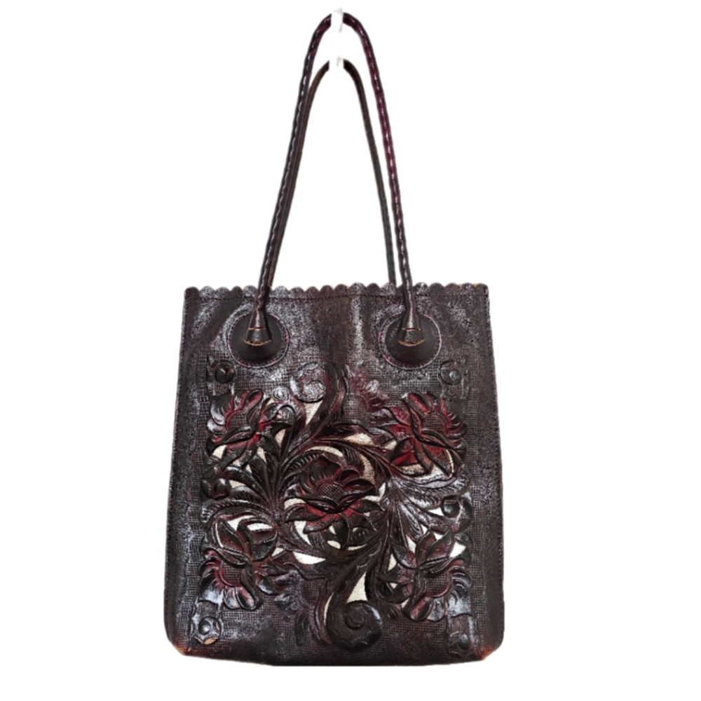 Patrisha Nash Hand Tooled Leather Tote